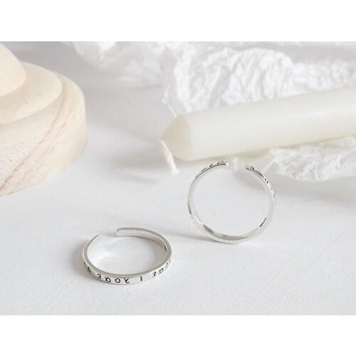 Greek Classical Alphabet Text Ring S925 Vintage Ring Silver Color Ring Ladies Party Gift Fashion Popular Adjustable Jewelry