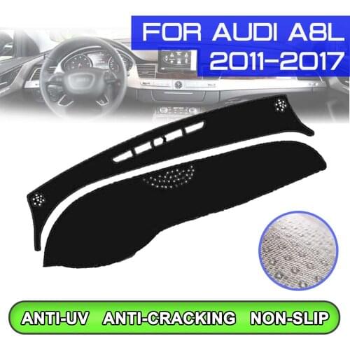 Car Dashboard Mat Anti-dirty Non-slip Dash Cover Mat UV Protection Shade Sticker for Audi A8L 2011 2012 2013 2014 2015-2017