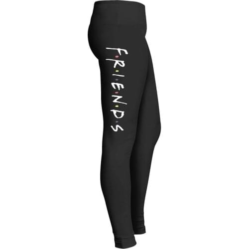 Plus Size High Waist Letter Friends Gym Leggings Women Spring Autumn Fashion Elastic Fitness Workout Skinny Pants Clothes Y2K