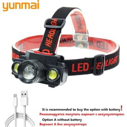 Zoomable XP-G Q5 COB Led Fishing Headlight Use Rechargeable 18650 Battery Headlamp Head Flashlight Lamp Torch for Camping Light