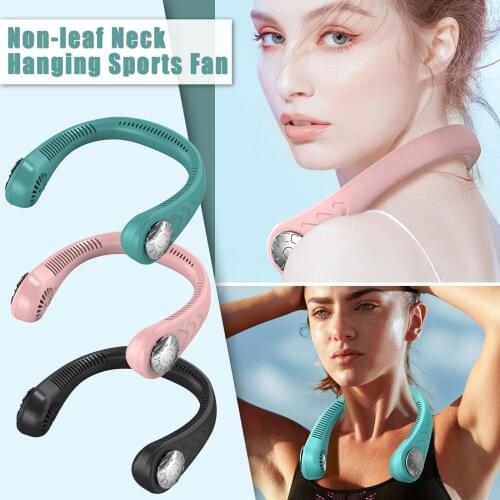 Mini Hanging Neck Fans Portable Bladeless 3-speed Adjustable Usb Rechargeable Mute Sports Fan Outdoor Ventilador Cooling Fan #G4