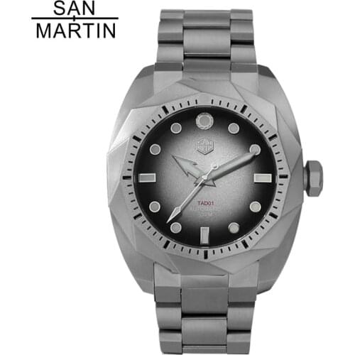 San Martin 50 Bar Diver Titanium Mens Wrist watches SW200 Mov't Sapphire Glass Automatic Mechanical Diving Watches for Men часы