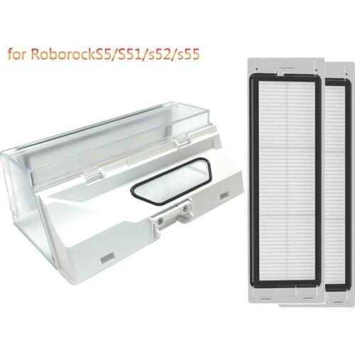Robot Vacuum Cleaner Dust Box for Xiaomi Mijia Mi 1 Generation 2 Generations or Roborock S55 S51 S50 Side Brush Filter Parts