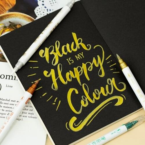 10pcs Metallic Color Brush Pens Set Dual Ended Art Marker Pen for Drawing Painting Lettering Calligraphy DIY Album Journal F529