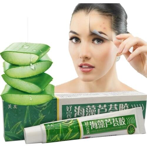 Natural Aloe Vera Gel Seaweed Extract Deep hydration Face Cream Acne Treatment Repair After Sunburn Sooth Skin Face Moisturizer