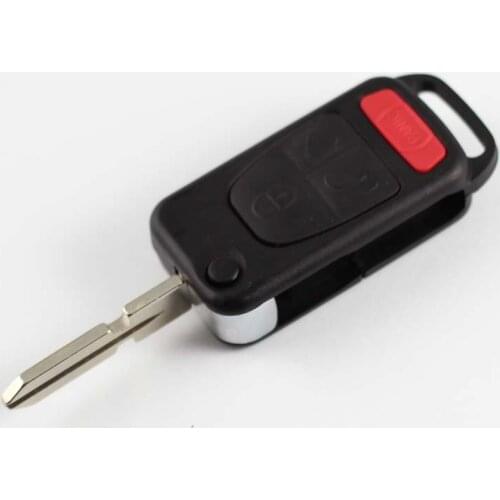 2015 New Uncut Blade Key Case for Mercedes-Benz 3+1 Buttons Flip Folding Remote Key Shell 4 Track HU39 Blade