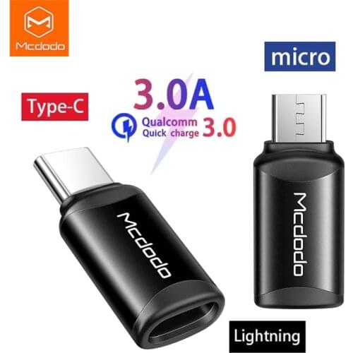 Mcdodo for student OTG Lightning To Type C/Micro Converter 3A Fast Charger Type C To Lightning/Micro For IPhone Lightning Cables