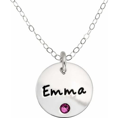 Personalized 925 Sterling Silver Name Necklace Birthstone Engraved Letters Necklaces & Pendants Custome Necklaces for Her