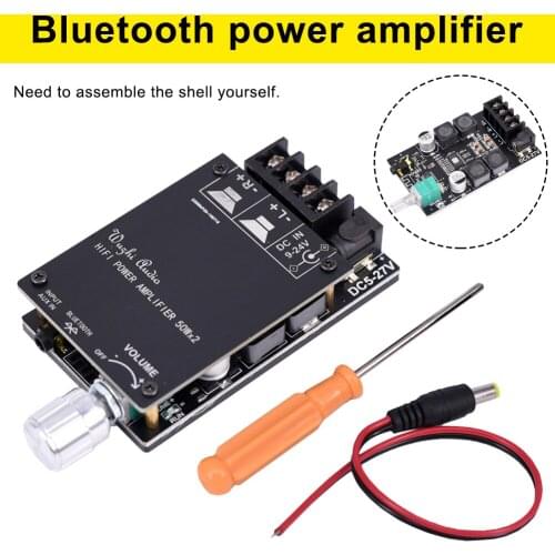 Bluetooth Amplifier Board 200W AUX+Bluetooth 5.0 HiFi Dual Channel Stereo DC5-24V Amp Board with Filter Function