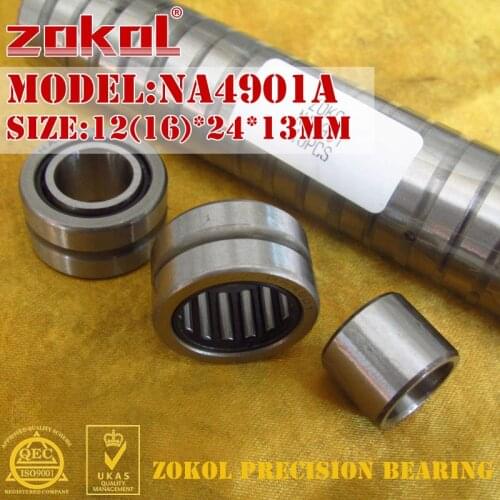ZOKOL NA4901 A bearing NA4901A Entity ferrule needle roller bearing 12(16)*24*13mm