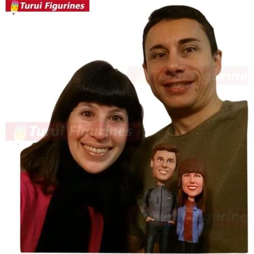 Fully Customer Personalized Bobble Head Clay Figurines Based on Customers' Photos Using As Wedding or Birthday Cake Topper, Gift