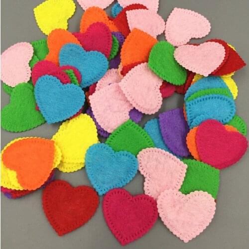 DIY 200PCS Mixed Colors Heart-shaped Die Cut Felt Circle Cardmaking decoration 26mm