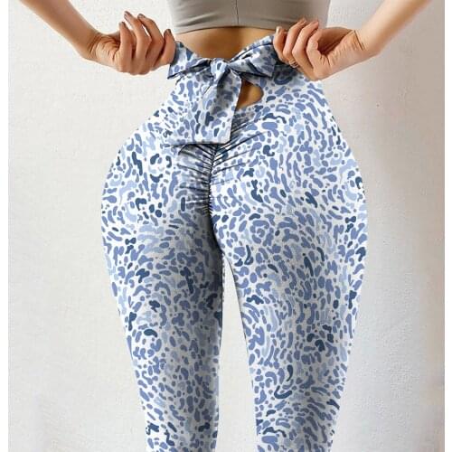 Sexy Yoga Pants Bow Tie Gym Leggings Women High Waist Sports Pants Workout Running Leggins Fitness Leggings Mujer Yoga Leggings