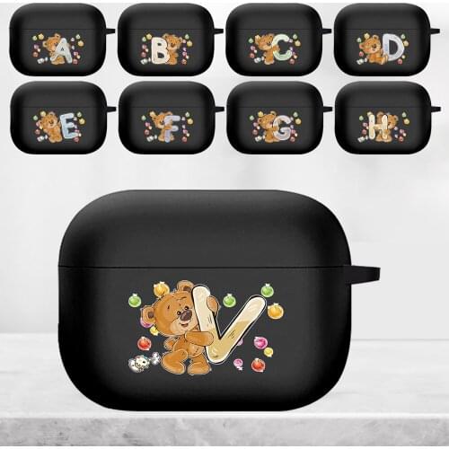 Silicone Case for Apple Airpods Pro Case Bear Letter Pattern Case for Airpod 3 Earphone Accessories Skin