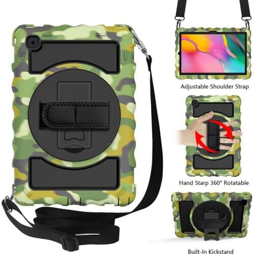 Silicone Case for Samsung Galaxy Tab A7 10.4 T505 T500 Shockproof Tablet Cover Kids Case with Nylon Shoulder Strap+Pen
