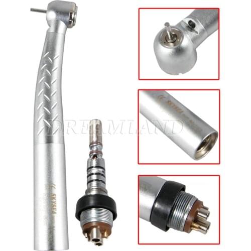 Dental LED Fiber Optic High Speed Triple Water Spray Push Button Handpiece + 6Hole 360° Coupler