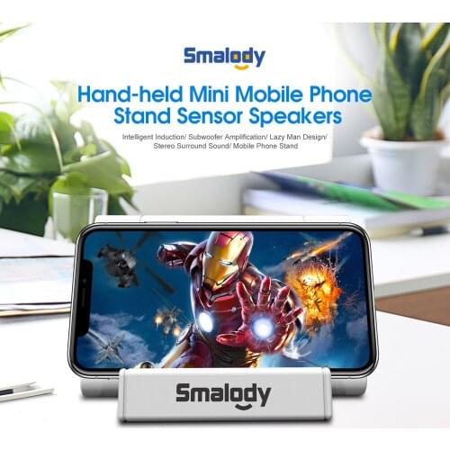 Telepathy Wireless Sensor Subwoofer Amplifier Mini Smart Mobile Phone Stand Holder Portable Loudspeaker Outdoor Audio Speakers