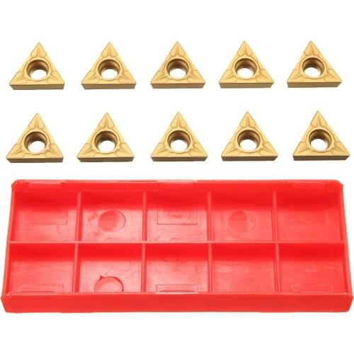 10x Gold TCMT 16T304 CNC Lathe Inserts For Steel Processing Milling Bar Accs