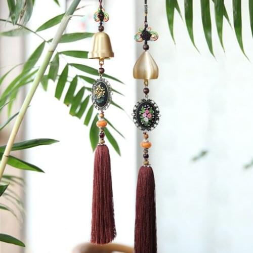 Creative Diy Handcraft Embroidery Ancient Copper Bells Hanging Home Decor Decoration Wind Chimes