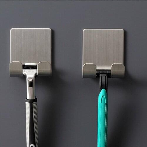 1/2/3Pcs Perforated Free Razor Rack Storage Rack Shelf Hanging Bathroom Razor Rack Seamless Wall Hanging Bathroom Accessories