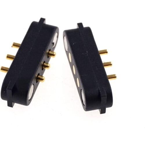 1 Pair Magnet Attraction Spring Pogo Pin Connector 3 Position Pitch 2.54MM Straight Male Female Probe Power Charge