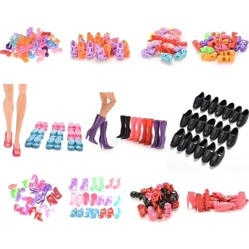 10Pairs/Set Doll Shoes Fashion Cute Colorful Assorted shoes for Doll with Different styles High Quality Baby Toy