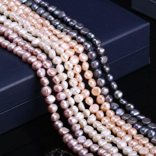 100% Natural Freshwater Pearl Beads Irregular Punch Loose Beads For Jewelry Making DIY Bracelet Necklace 7-8mm Strand 14