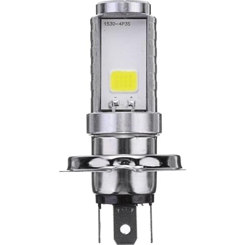 12V Motorcycle Scooter H4 Bulb White 6500K Headlight 3030 COB LED Hi/Lo 8W/12W 6500K Beam Light Lamp Accessories Parts