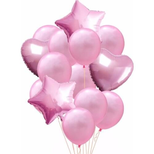 14pcs/lot Rose Gold pink Light blue Latex Balloon Magic Props Ball Romantic Wedding Anniversar Helium Party Supplies Christmas