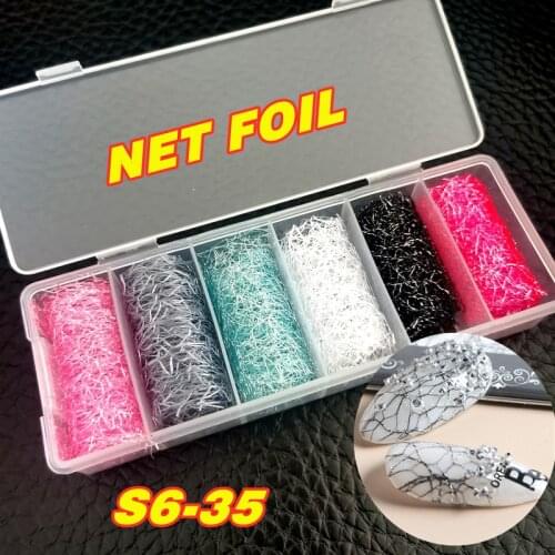 2021 Trend Six Grid Instagram Nail Gold And Silver Foil Sally Mesh Color Foil Screen DIY Nail Decoration Color Foil