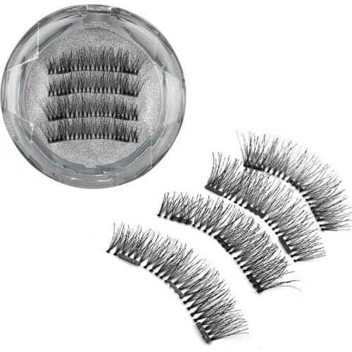 4Pcs 3D Magnetic Eyelashes With magnetic lashes 3D False Natural Natural Long False Eyelashes Magnet Eyelash Extension Makeup