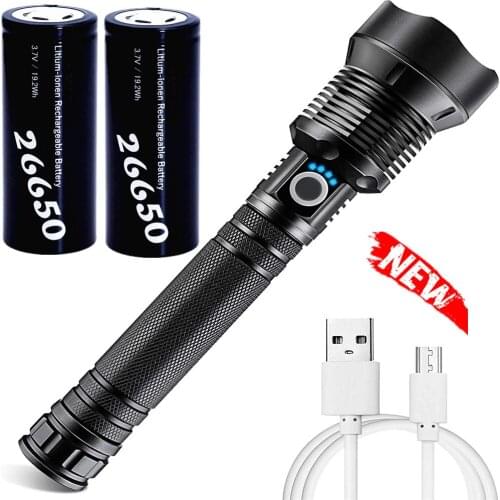 90000 Lumens LED Tactical Flashlight XHP70.5 Ultra Powerful Lamp Waterproof Rechargeable Flash Light 18650 Or 26650 Zoom Camp