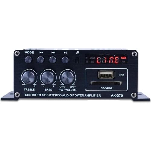 AK370 Audio Amplifier DC12V 20W*2 Compact Power Amplifier HIFI Audio Power Amplifier BTL Out Home Stereo Amplifiers for Car