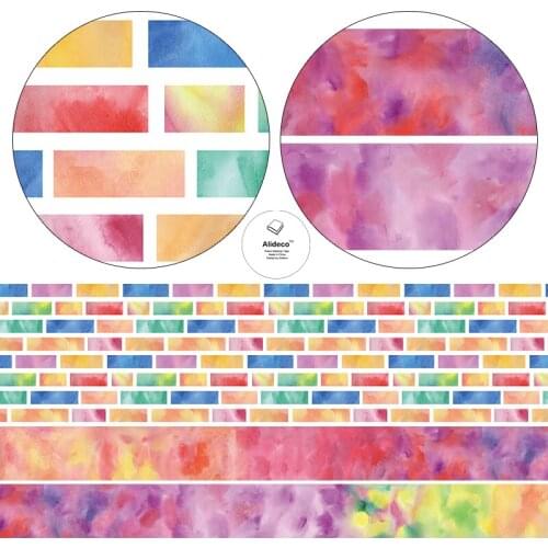 Alideco DIY Japanese Paper Washi Tapes Rainbow Masking Tapes Decoration Adhesive Tapes scrapbooking stickers stationery 15cm*10m