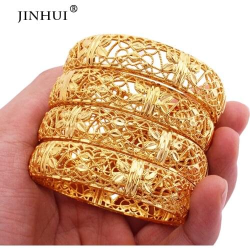 Bangles luxury 24K gold plated Bracelet jewelry for women France bracelets Indian African jewellery bride wedding party gifts