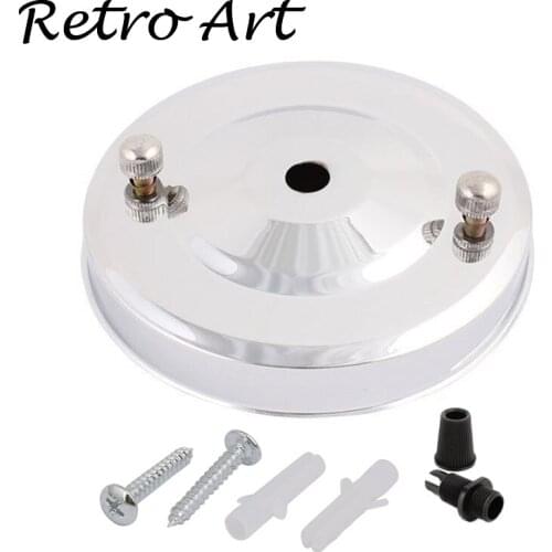 FREE shipping D100mm Antique Design Vintage Metal Ceiling Rose Retro industrial style ceiling canopy with Cord Grip -Chrome