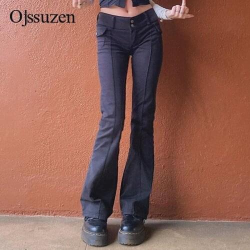Black white low waist sexy skinny pants for ladies flare pants jeans women slim denim trousers fashion 2021 new