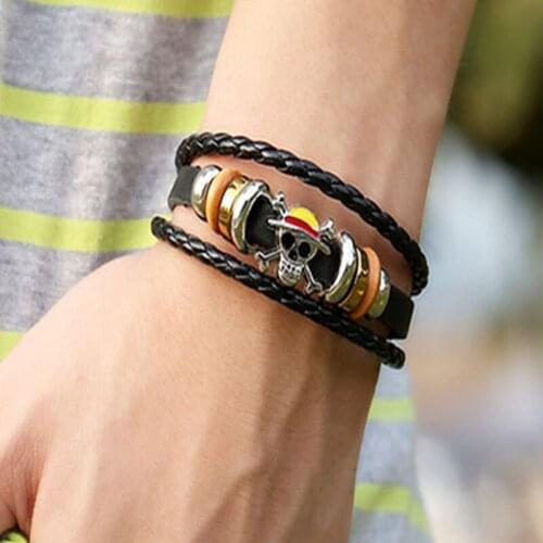 CIBOCIBO Skeleton Men Bracelet Luxury Leather Wristband Bracelet Classic Braided For Men Fashion Trendy Men Gifts Pulseras Mujer