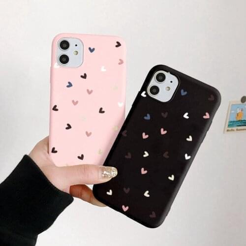 Color Love Heart Phone Case For iPhone 12 Mini 11 Pro Max SE 2020 XS Max XR X 10 7 8 6S 6 Plus Cover Colourful Silicone Cases