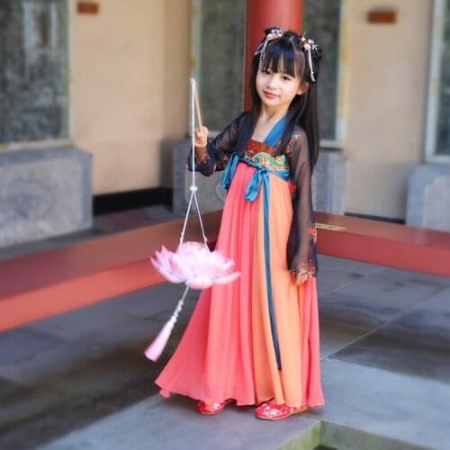 Hanfu ChildrenS Dress Improved Girls' Spring Clothing Super Fairy Dress 2020 Spring Summer New Costumes Chinese Children Hanfu