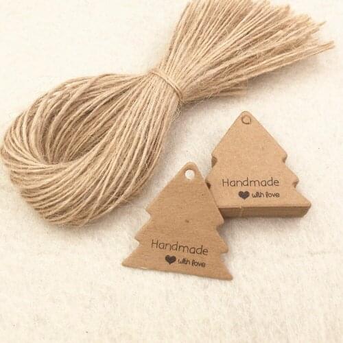 200pcs Kraft Paper Gift Tags+200pcs Strings Candy/Gift boxes Packing Labels Wedding Cupcake Handmade With Love Price/Brand Tags