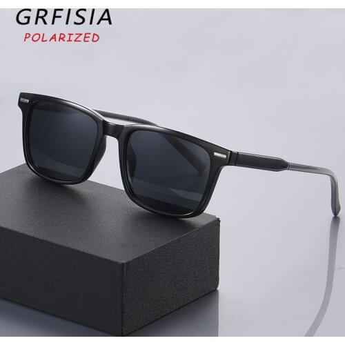 GRFISIA Lightweight Polarized Sunglasses Men Women Fashion Square TR90 Frame Sun Glasses High Quality Travel Goggles UV400 C12