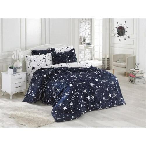 Duvet Cover Set Double Cotton 200x220 Queen Size Made in Turkey 3 Piece Stylish Design Comfortable Use European Style