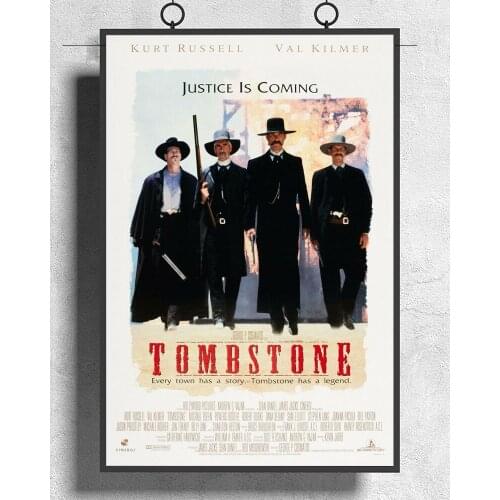 L302 Tombstone Movie Western Silk Fabric Poster Art Decor Indoor Painting Gift