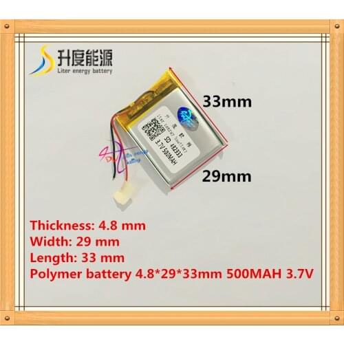 482933 500mah 3.7V Lithium polymer Battery with Protection Board For MP3 MP4 GPS Digital Products Free Shipping