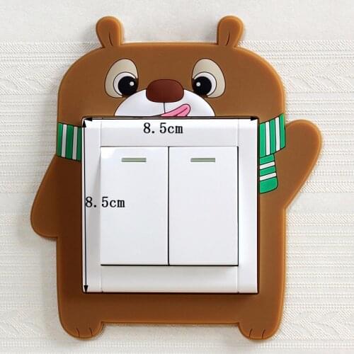 Cute Unicorn Cat Flamingo Cover Cartoon Room Decor 3D Wall Silicone On-off Switch Luminous Light Switch Outlet Wall Sticker