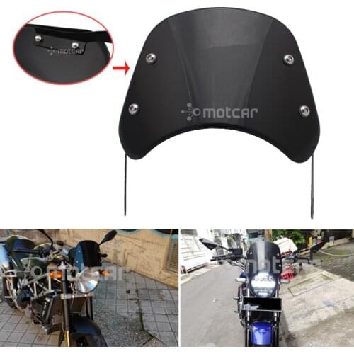 Motorcycle Cafe Racer 5"-7" Headlight Black Windshield Wind Deflector Windscreen Universal for Honda CD125 Yamaha SRX600 CB-1
