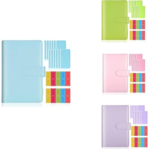 15 Pieces A6 Binder Cover Set, PU Leather Notebook Binder Refillable Planner Binder for Home School
