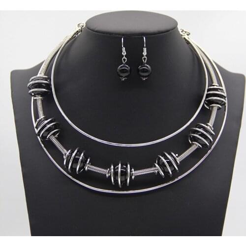 New Fashion Gold Silver Color Simulated pearl Earring Necklace Jewelry Sets Bridal Wedding Party Accessories