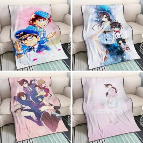 IVYYE Detective Conan Role Anime Customized Blanket Plush Velvet Warm Decoration Bed Home Throw Sofa Blankets Unisex Gifts NEW